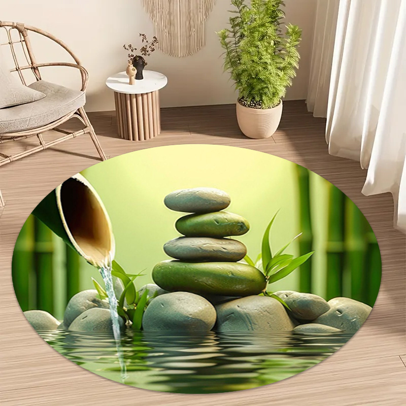Alfombra Redonda Zen de Bambú  - Spa Wellness Yoga reseña y precio